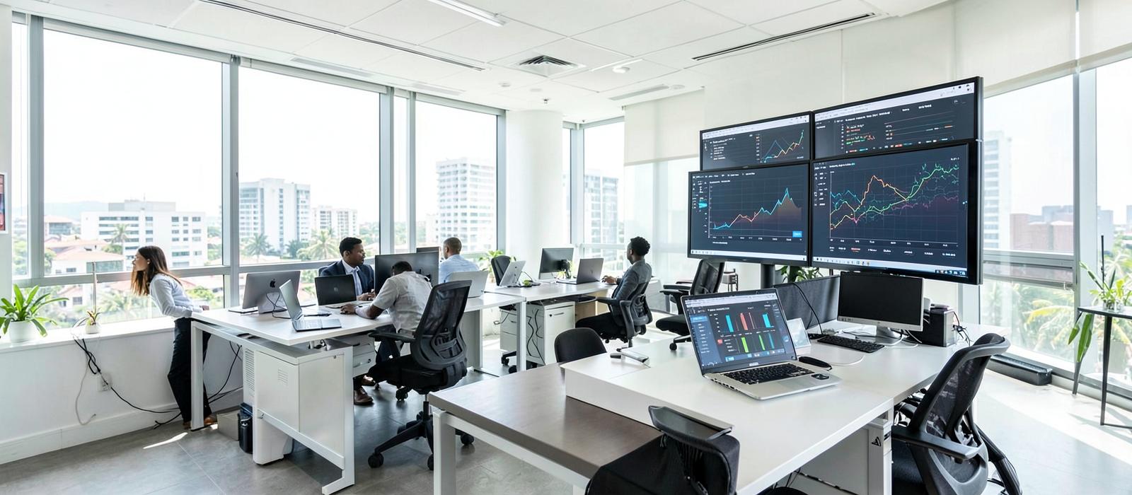 Consultant marketing travaillant sur une stratégie digitale à Abidjan